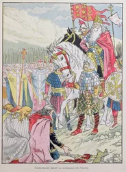 Charlemagne (742-814) recevant la soumission des Saxons en 785